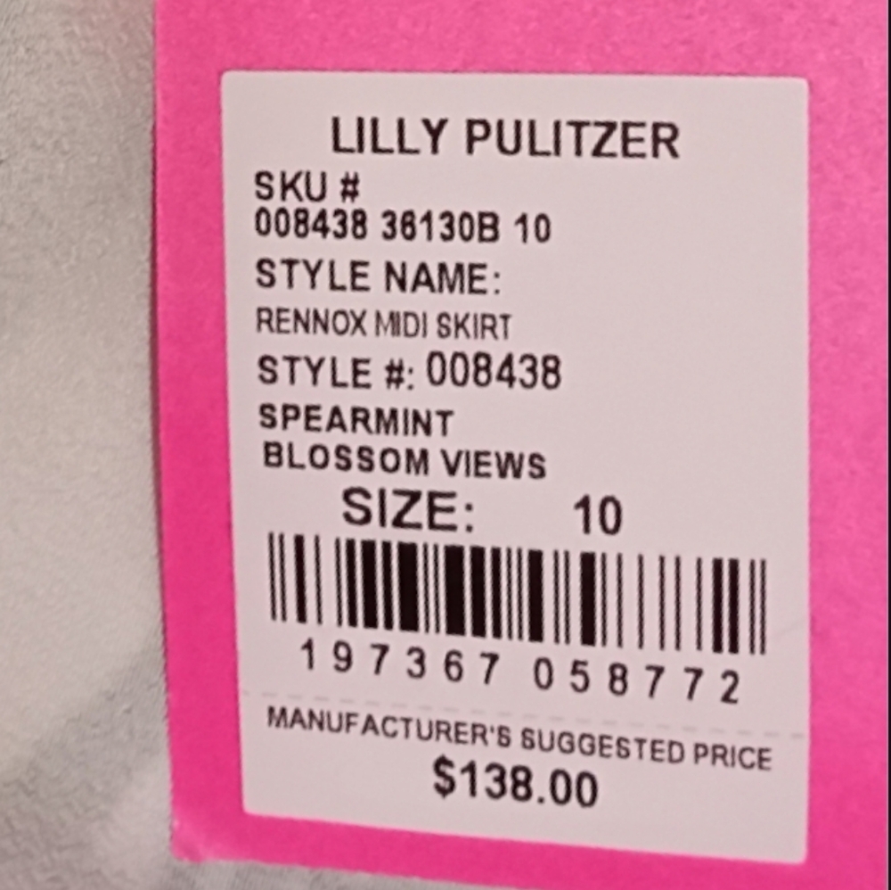 Lilly Pulitzer Rennox Midi Skirt Spearmint - Picture 6 of 8